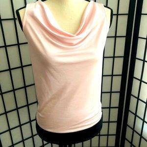Express Light pink and black sleeveless blouse size small